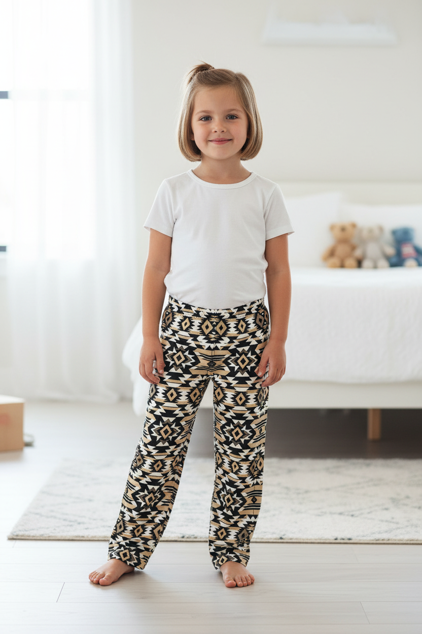 Kids Aztec Lounge Pants Southwestern Tan