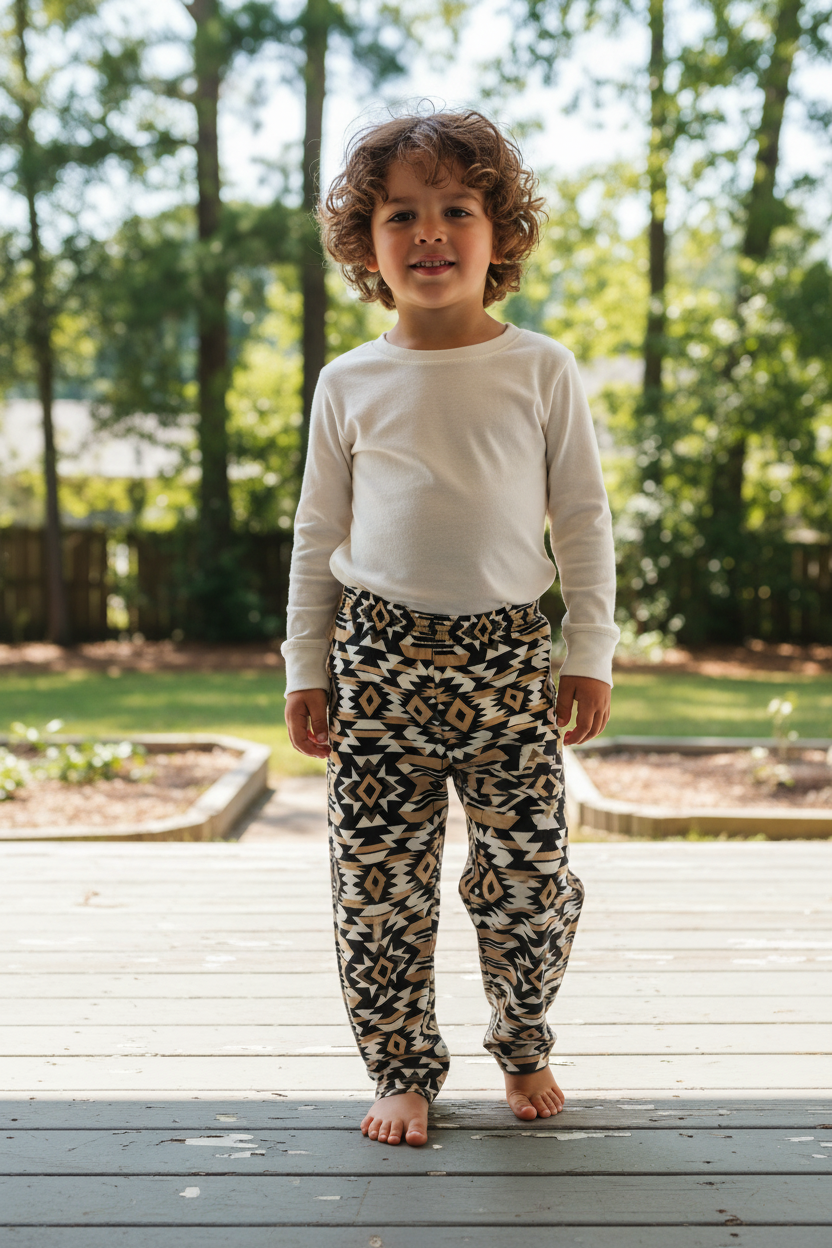 Kids Aztec Lounge Pants Southwestern Tan