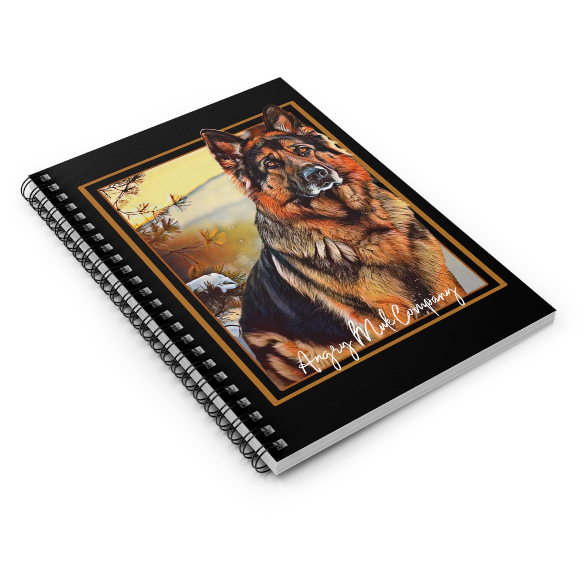 German Shepherd Spiral Notebook — Ruled Journal with Autumn Dog Portrait