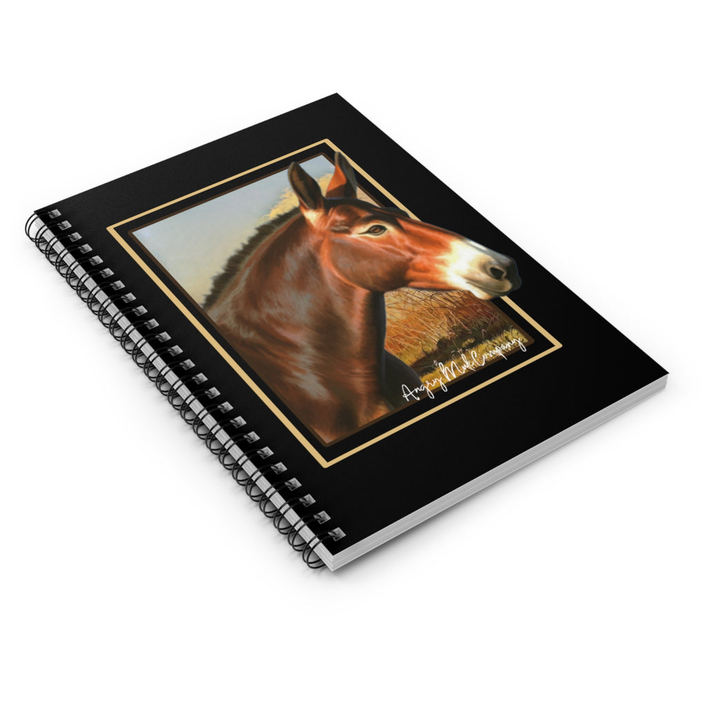 Mule Portrait Spiral Notebook — Ruled Journal for Horse & Farm Lovers