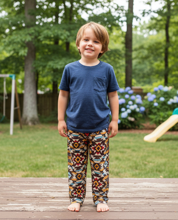 Southwest Aztec Kids Lounge Pants Cozy Sleepwear