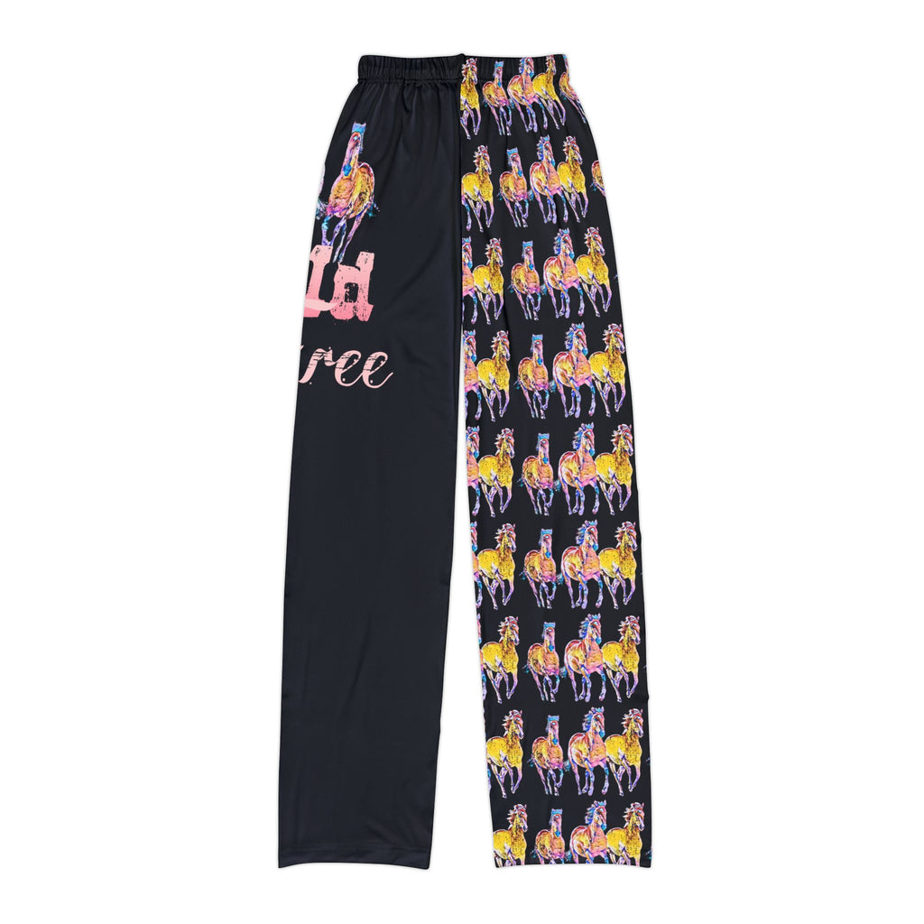 Kids Lounge Pants — Colorful Running Horse Repeat Print
