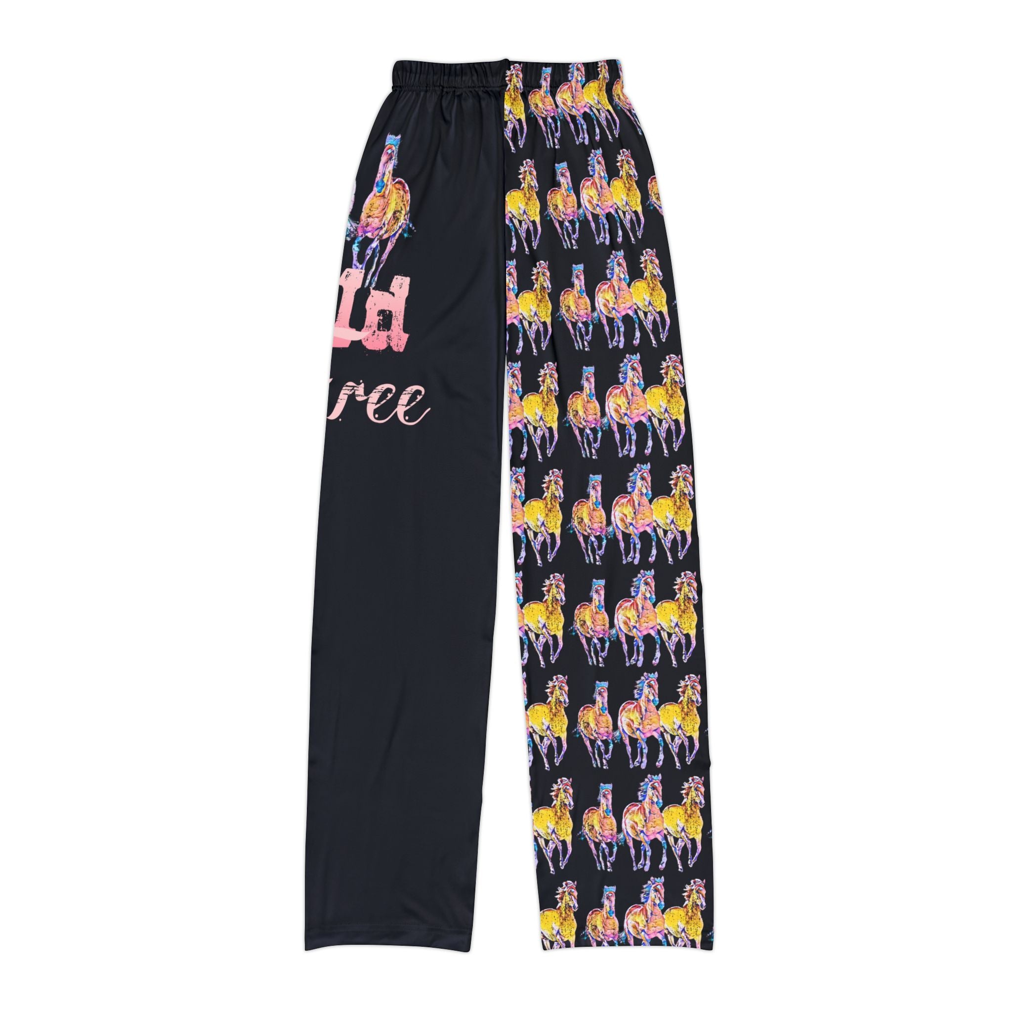 Kids Lounge Pants — Colorful Running Horse Repeat Print
