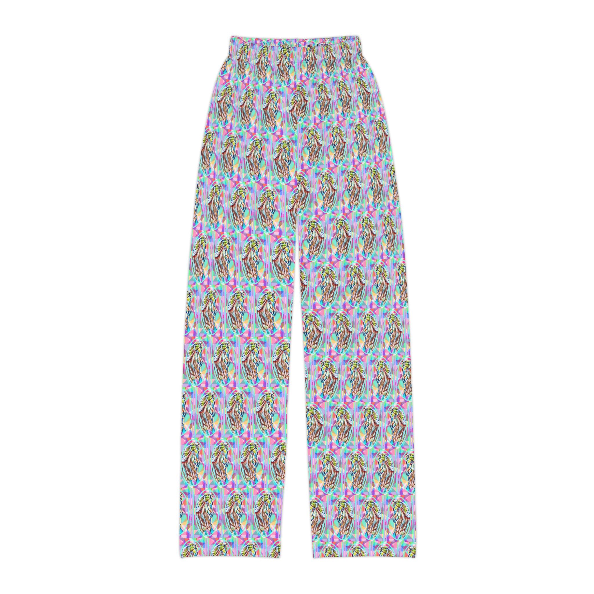 Kids Pretty Pony  Lounge Pants — Colorful All-Over-Print Pajama Bottoms