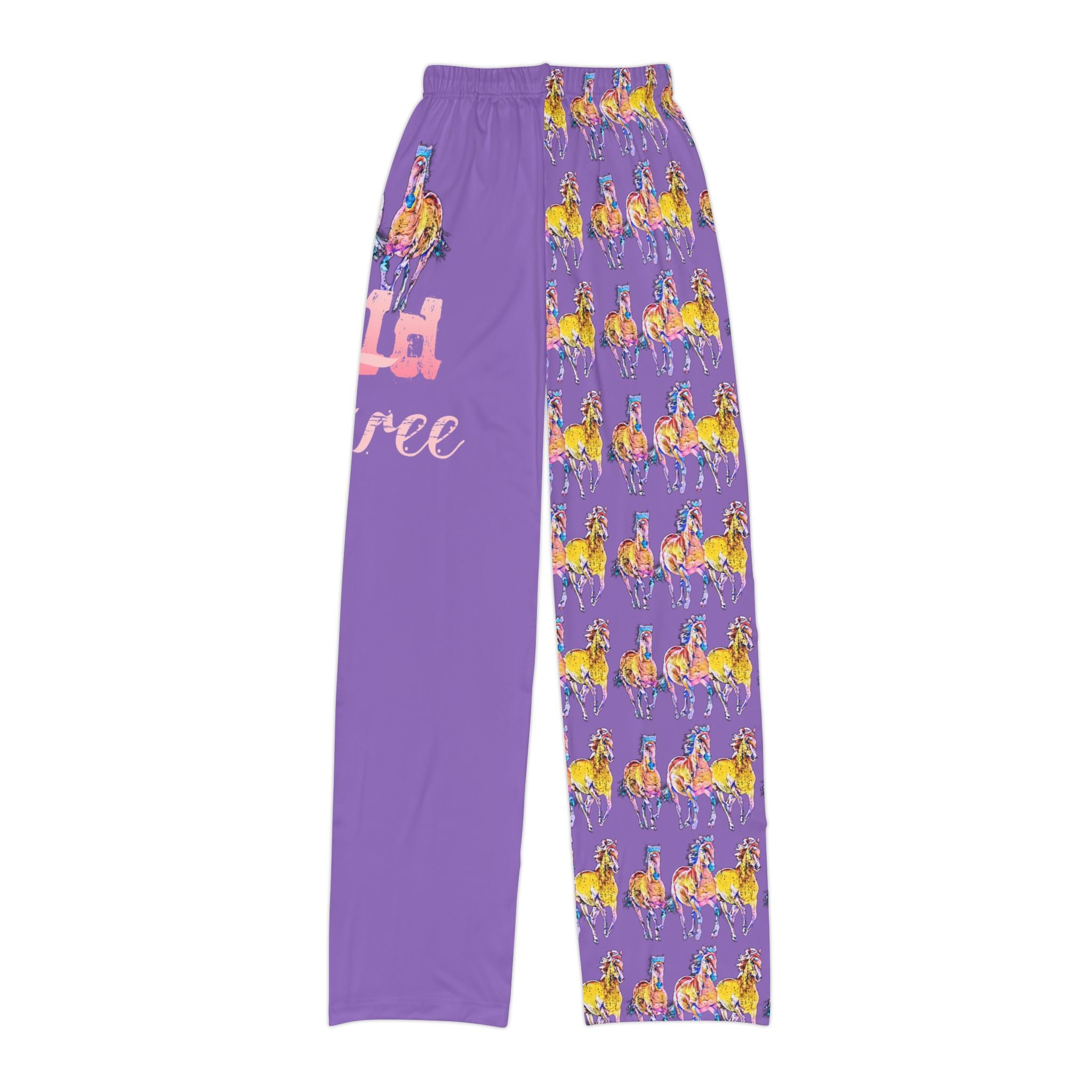 Kids Lounge Pants Colorful Running Horse Repeat Print