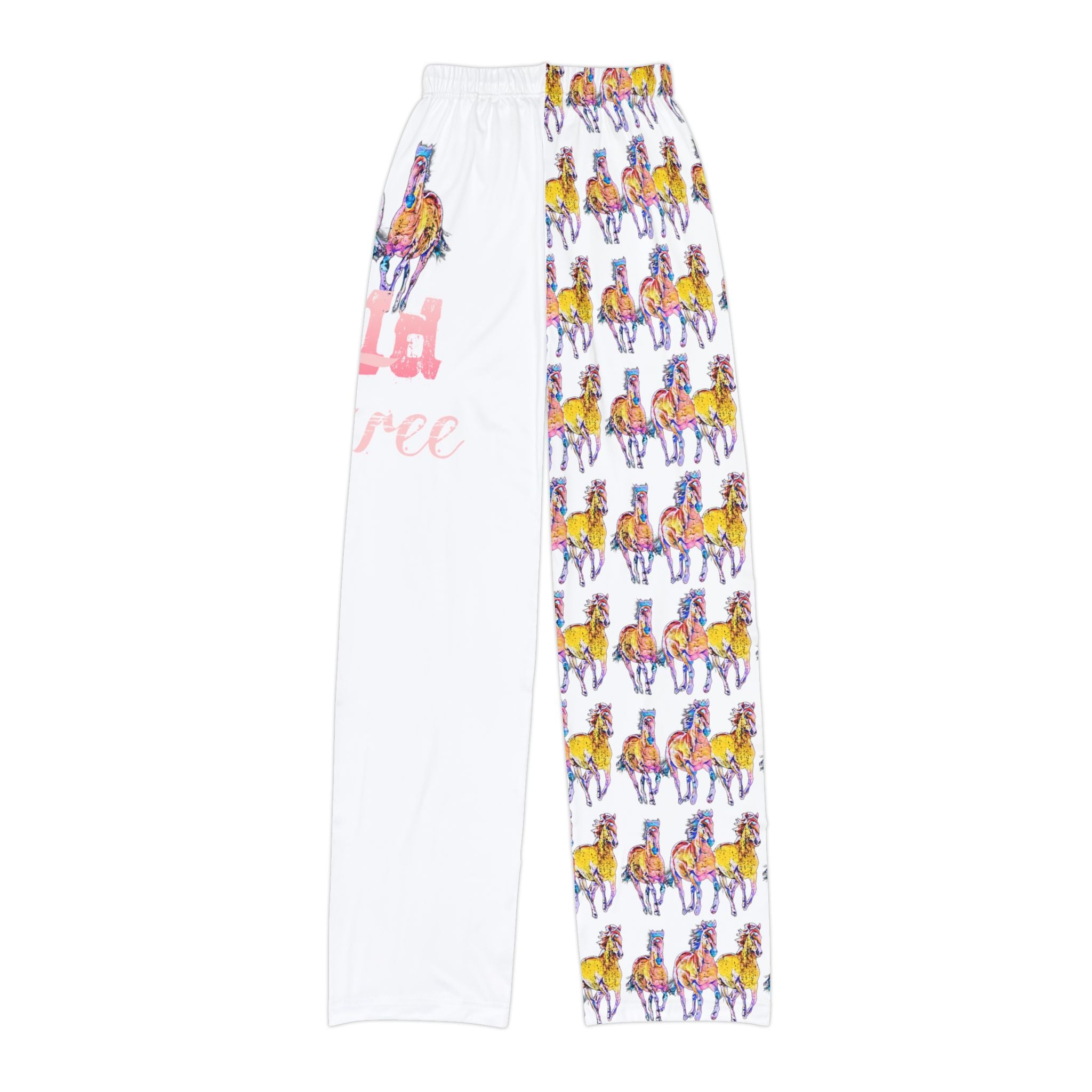 Kids Lounge Pants — Colorful Running Horse Repeat Print