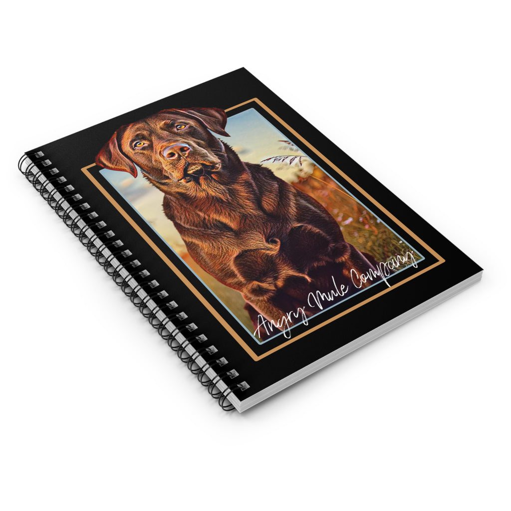 Chocolate Labrador Notebook — Spiral Ruled Journal with Dog Portrait