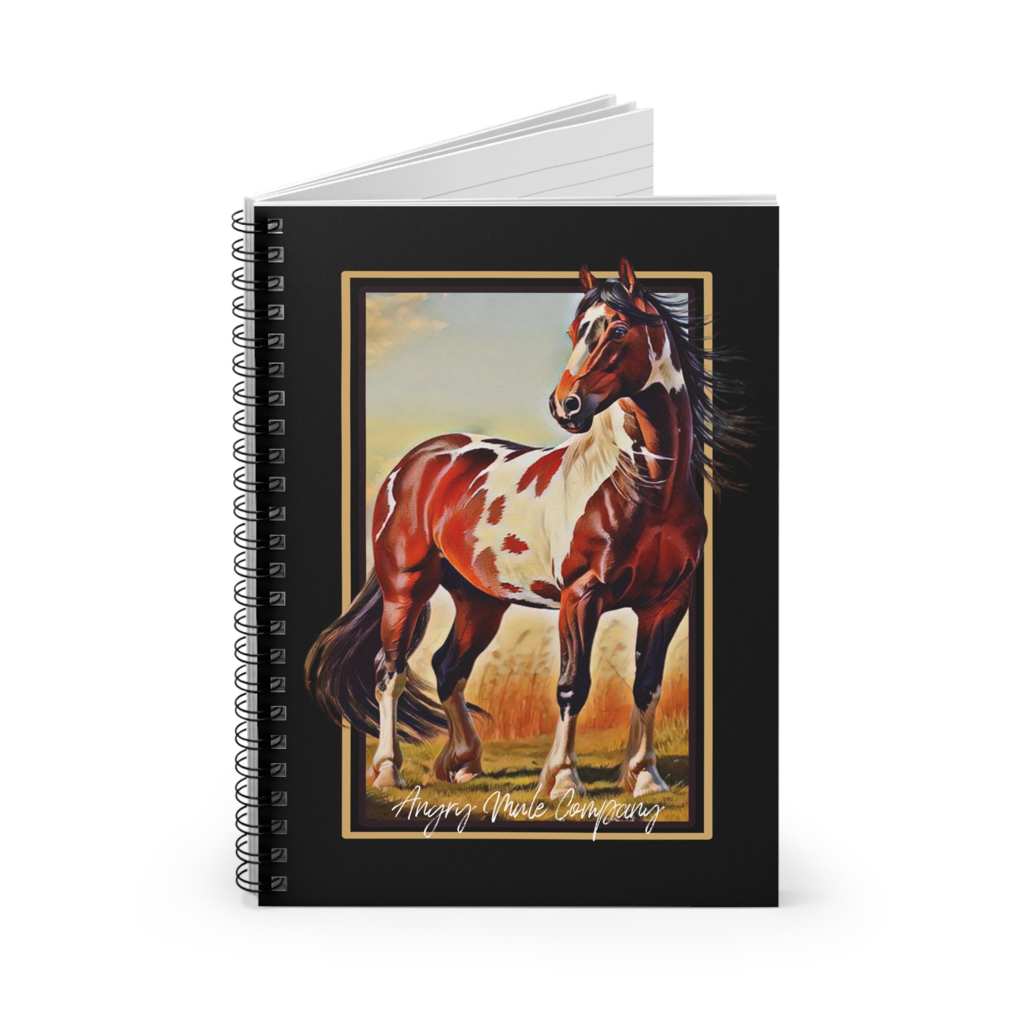 Painted Pinto Horse Spiral Notebook — Ruled Journal for Horse Lovers