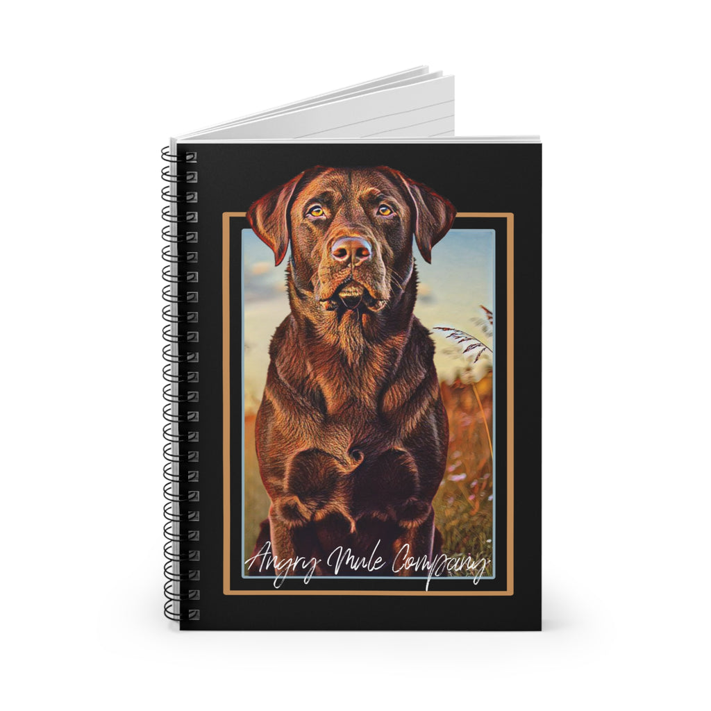 Chocolate Labrador Notebook — Spiral Ruled Journal with Dog Portrait