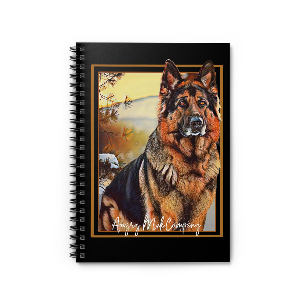 German Shepherd Spiral Notebook — Ruled Journal with Autumn Dog Portrait