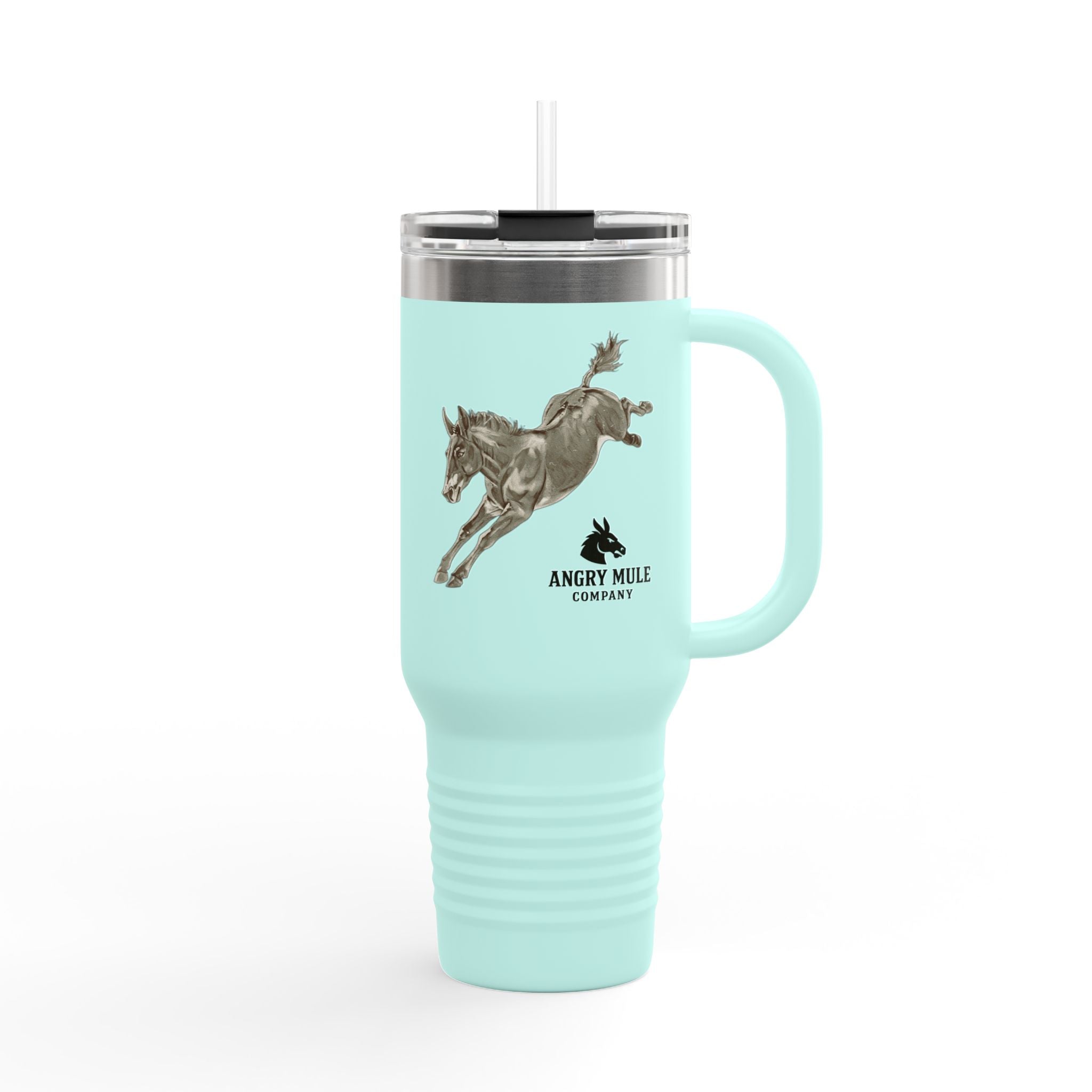 Angry Mule Company 40oz Insulated Travel Mug – Large Stainless Steel Tumbler with Straw