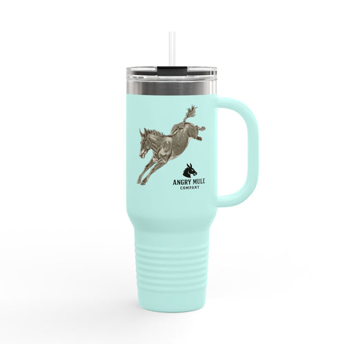 Angry Mule Company 40oz Insulated Travel Mug – Large Stainless Steel Tumbler with Straw