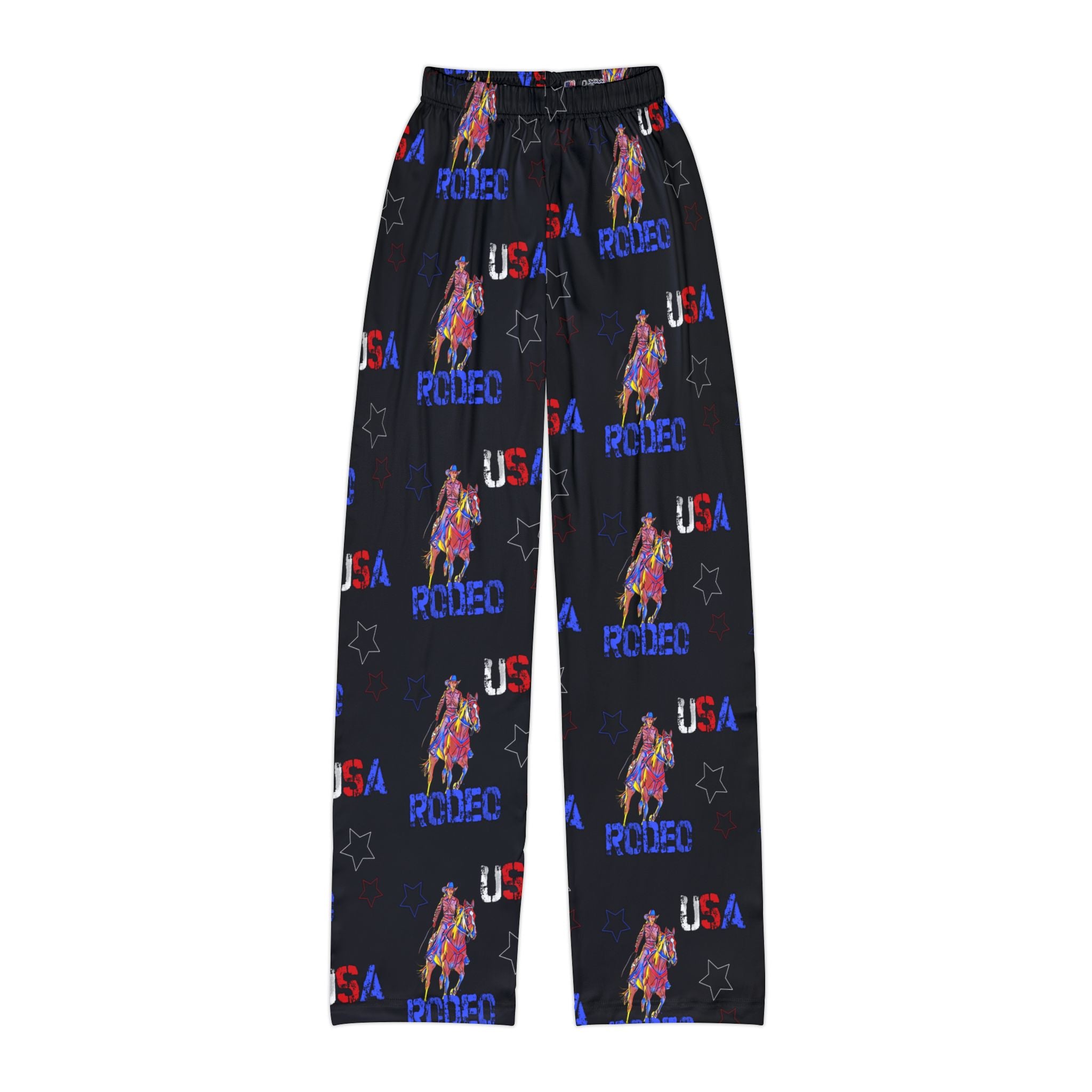 USA Rodeo Kids Lounge Pants - Patriotic Western Cowgirl Print