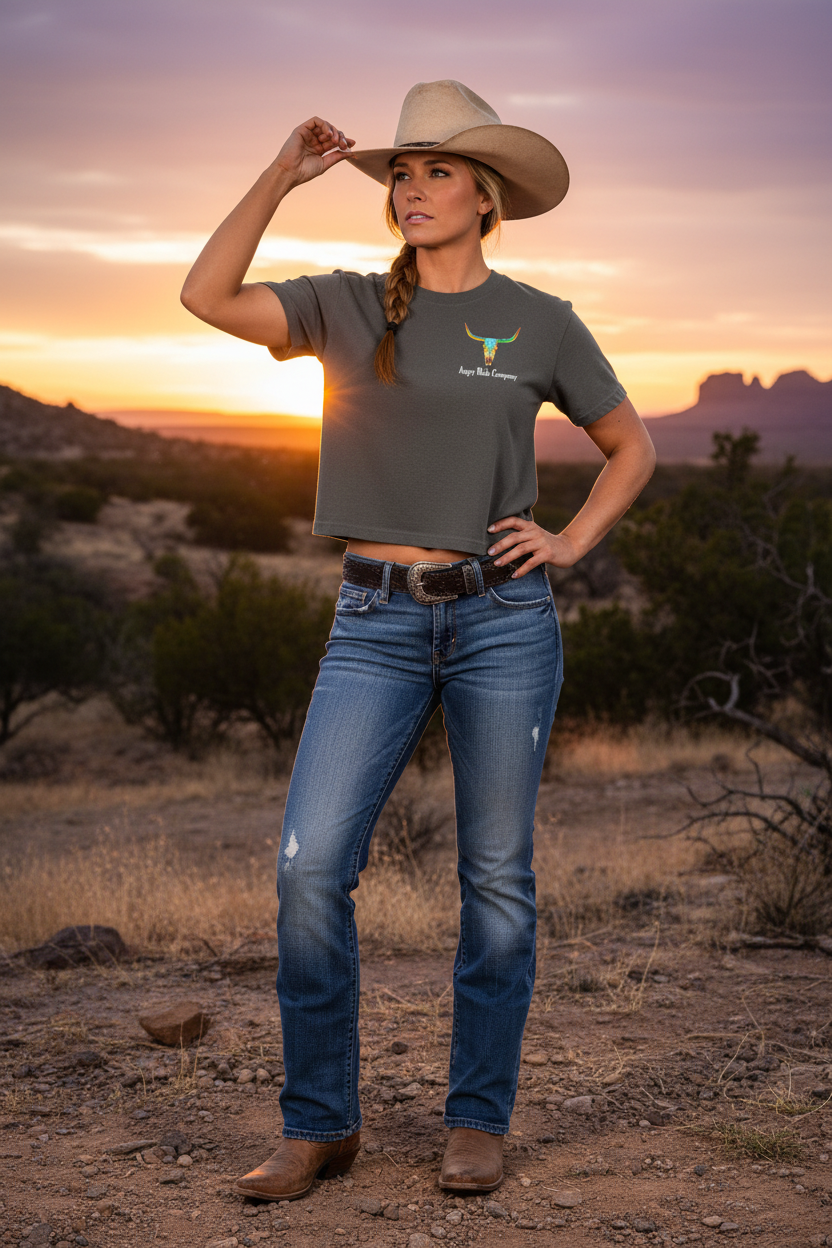 Bull Skull Sample - color croptop