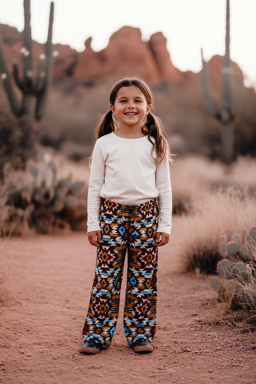 Southwest Aztec Kids Lounge Pants Cozy Sleepwear